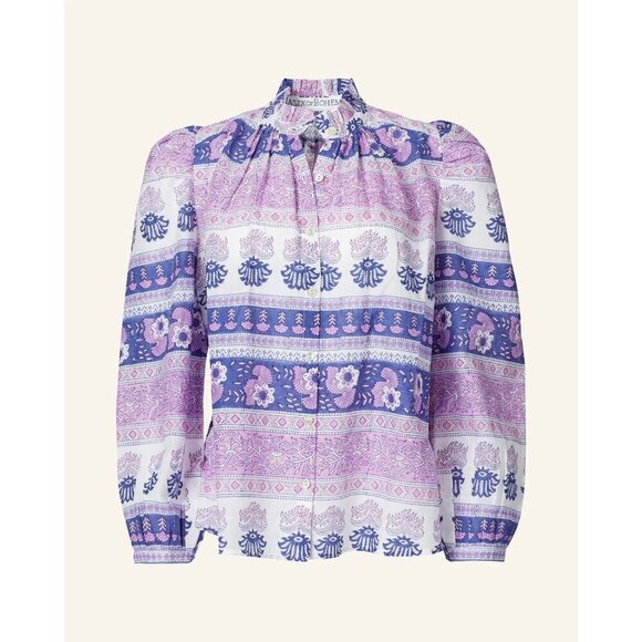 Alix of Bohemia Annabel Lavender Dawn Shirt Purple Blouse XL Cotton - Picture 5 of 11